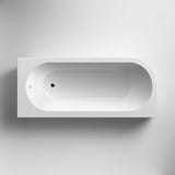 Aquarius Bathrooms Corner Bath Aquarius Lunar Curved Back to Wall Corner Bath with Panel  - 1700 x 725mm