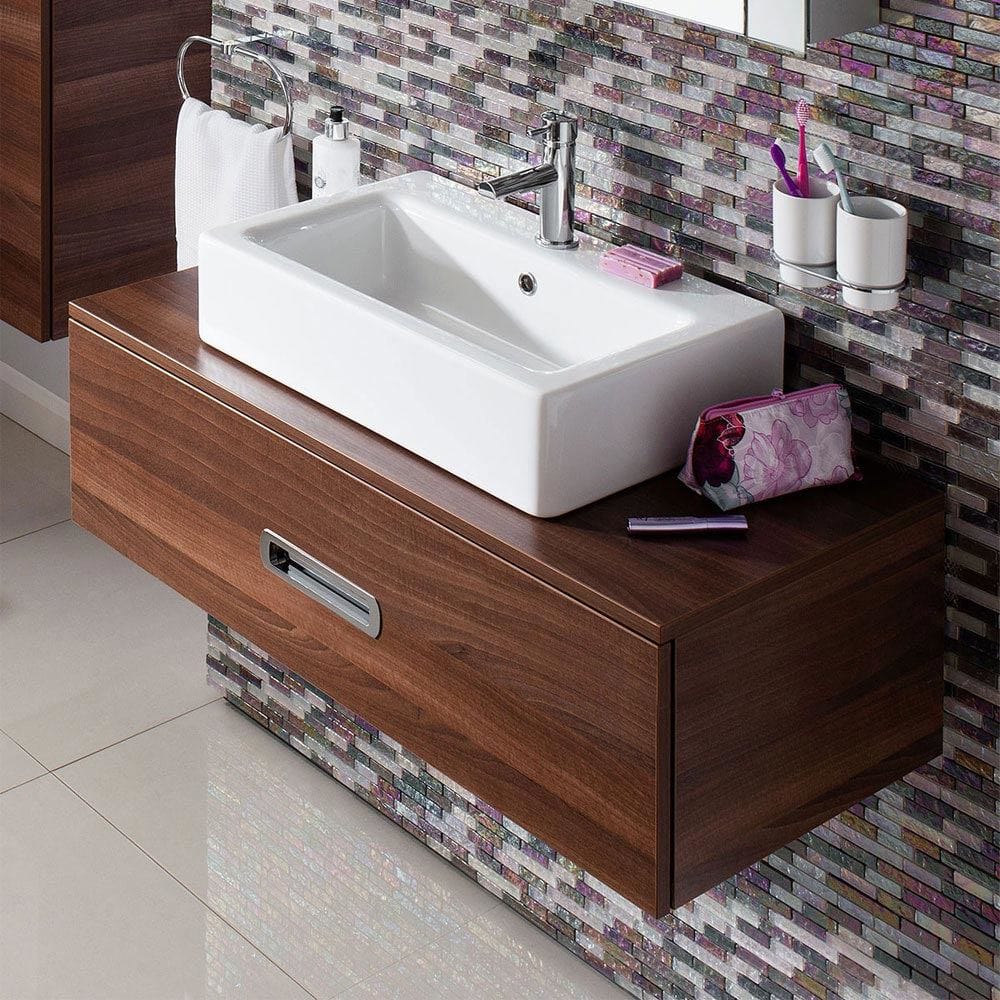Crosswater Countertop Basin Crosswater Air 600mm Countertop or Wall Mounted Basin with 1 Tap Hole