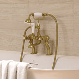 Crosswater Bath Shower Mixer Brushed Brass Crosswater Belgravia Crosshead Bath Shower Mixer with Shower Kit