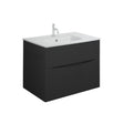 Crosswater Wall Mounted Vanity Unit Matt Black / 700mm Crosswater Glide II 2 Drawer Vanity Unit with Basin