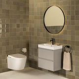 Roca Wall Mounted Vanity Unit Matt Grey Roca Ona 600mm Compact Wall Mounted Two Drawer Vanity Unit with Basin