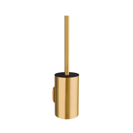 Smedbo Toilet Brush Brushed Brass Smedbo Dot Self-Adhesive Wall Mounted Toilet Brush and Holder