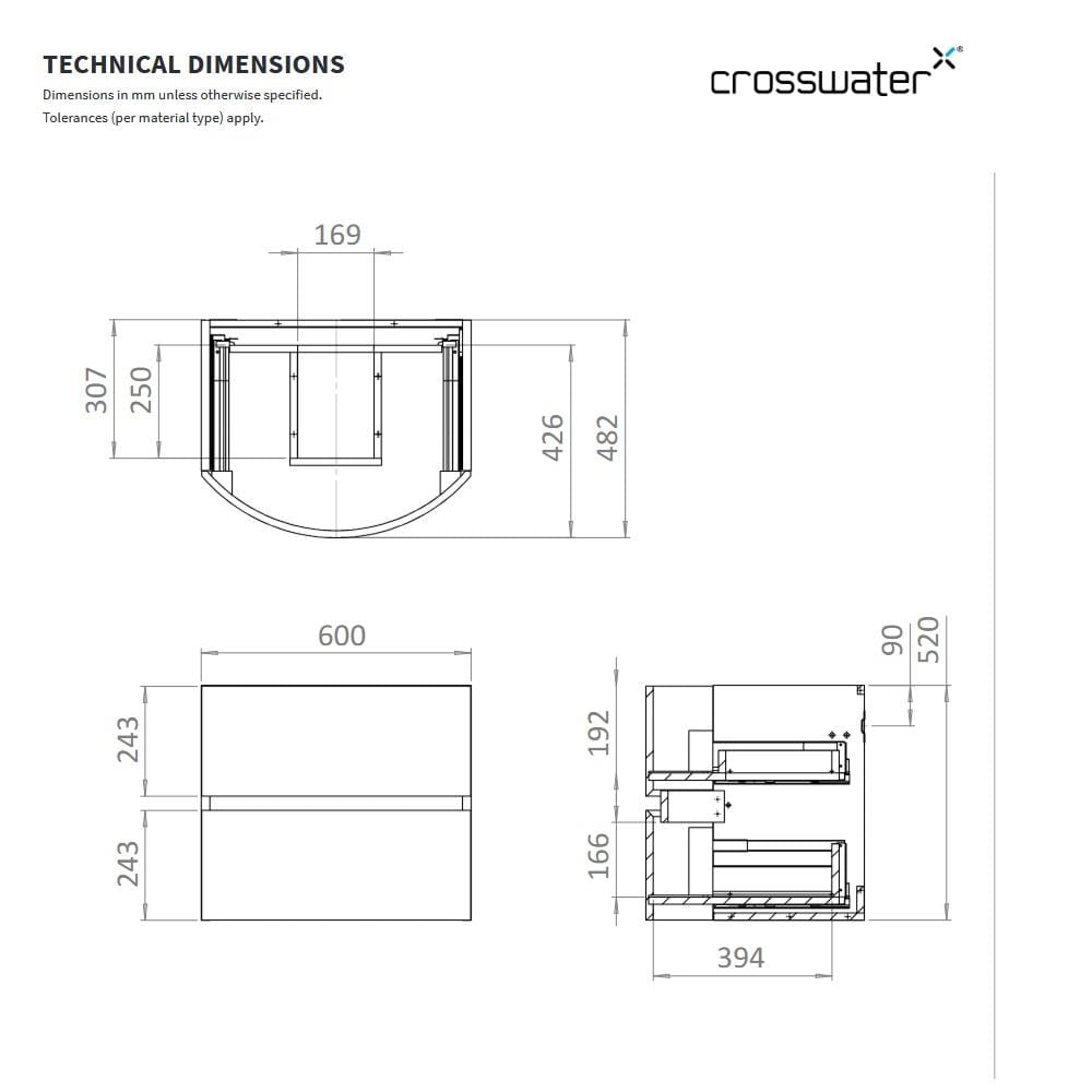 Crosswater Wall Mounted Vanity Unit Crosswater Svelte Wall Hung Vanity Unit with Basin