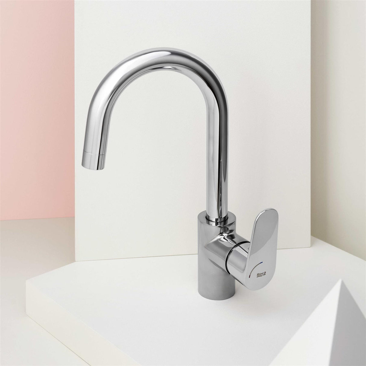 Roca Mono Basin Tap Roca Victoria Plus Cold Start Basin Mixer Tap with Side Handle and Click Clack Waste