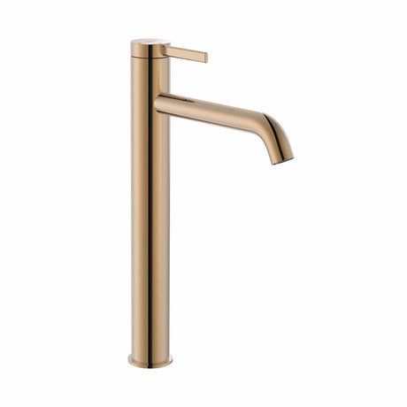 Roca Tall Basin Tap Rose Gold Roca Ona Tall Basin Mixer Tap with Click Clack Waste and Cold Start