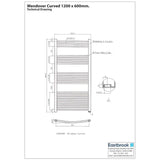 Eastbrook Wendover Curved Vertical Heated Towel Rail in Chrome