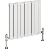 Aquarius Bathrooms Panel Radiator 600 x630mm / White Aquarius Flat Double Horizontal Panel Radiator
