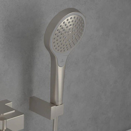 Villeroy & Boch Shower Handset Brushed Nickel Matt Villeroy & Boch Verve Three Function Round Shower Handset