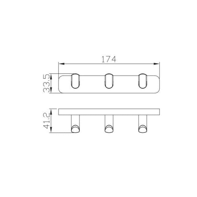 Aquarius Robe Hook Aquarius Auro Triple Robe Hook in Brushed Brass