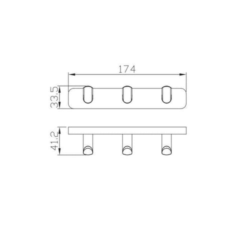 Aquarius Robe Hook Aquarius Auro Triple Robe Hook in Brushed Brass