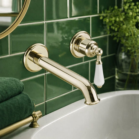 JTP Wall Mounted Basin Tap Nickel JTP Grosvenor Single Lever Wall Mounted Basin Mixer Tap