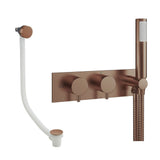 Crosswater Concealed Shower Set Brushed Bronze Crosswater Design 2 Handle 2 Outlet Shower Set 5 with Integrated Handset and Overflow Bath Filler