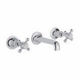 JTP Wall Mounted Basin Tap Chrome JTP Grosvenor Cross Wall Mounted 3 Hole Basin Mixer Tap