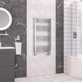 Eastbrook Ladder Rail 1000 x 500 / Electric Only Eastbrook Wendover Curved Vertical Heated Towel Rail in Chrome