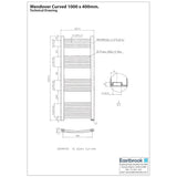 Eastbrook Ladder Rail Eastbrook Wendover Curved Vertical Heated Towel Rail in Chrome