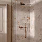 UK Bathroom Store Concealed Shower Set Brushed Bronze / Wall Arm / 200mm Crosswater Module Shower Set 1 with Fixed Head and Pencil Handset
