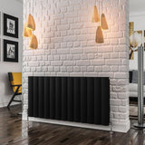 Eastbrook Panel Radiator 600 x 1230 / Central Heating Eastbrook Guardia Straight Horizontal Aluminium in Matt Black