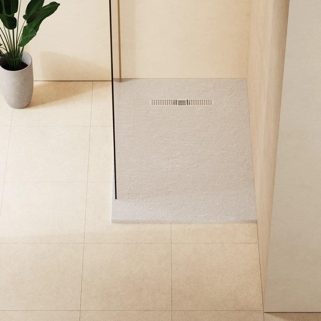 Crosswater Rectangle Shower Tray Matt White / 800 x 1200 Crosswater Vito Textured Rectangle Shower Tray with Waste