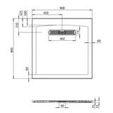 Crosswater Square Shower Tray Crosswater Vito Textured Square Shower Tray 900 x 900mm with Waste