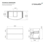 Crosswater Wall Mounted Vanity Unit Crosswater Svelte Wall Hung Vanity Unit with Basin