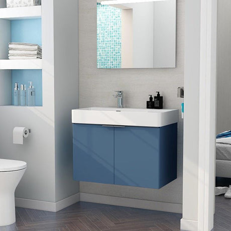 Imex Wall Mounted Vanity Unit Imex Blade Wall Mounted 800mm Double Door Vanity Unit with Basin