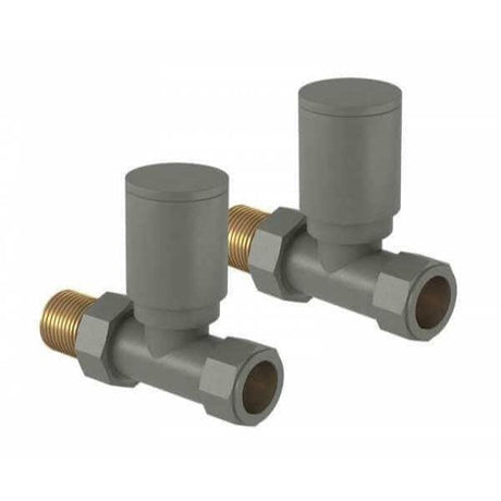 Tissino Radiator Valve Lusso Grey Tissino Straight Manual Radiator Valves (Pair)