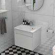 Imex Wall Mounted Vanity Unit White Imex Alma Wall Mounted Single Drawer 500mm Vanity Unit with Basin
