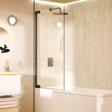 Crosswater Bath Screen Slate Crosswater Asura 8mm Hinged Bath Screen
