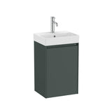 Roca Cloakroom Vanity Unit Matt Green Roca Ona Compact 400mm Wall Mounted One Door Vanity Unit with Basin