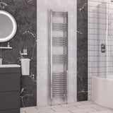 Eastbrook Wendover Curved Vertical Heated Towel Rail in Chrome
