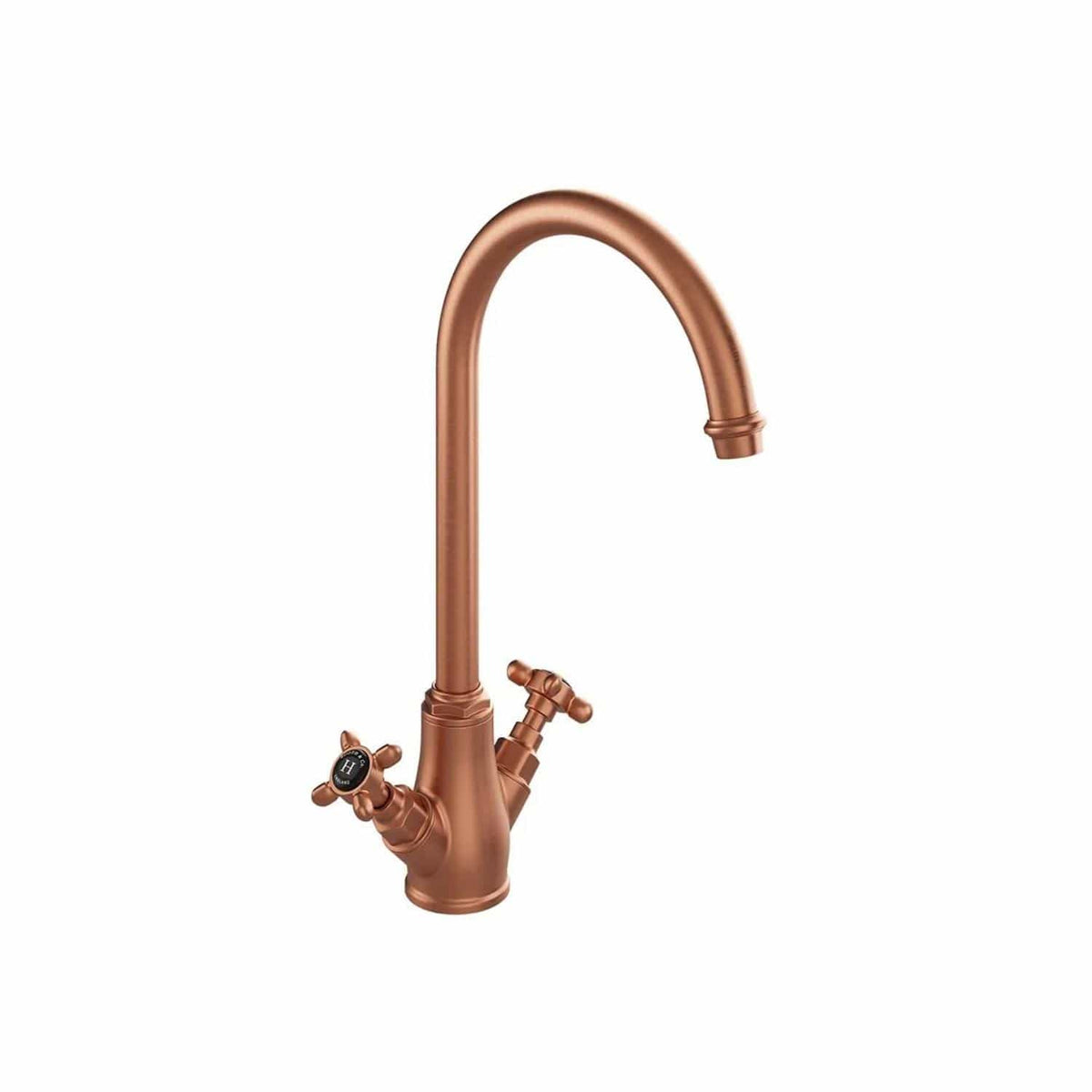 Vado Kitchen Tap Brushed Bronze/Black Booth & Co. Axbridge Crosshead Mono Kitchen Mixer Tap