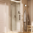 Crosswater Hinged Shower Door Brushed Nickel / 2000 x 900 Crosswater Asura 8mm Hinged Shower Door