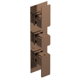 Aquarius Bathrooms Concealed Shower Valve Brushed Bronze Aquarius Tetra 3-Outlet Triple Handle Thermostatic Concealed Valve with Diverter
