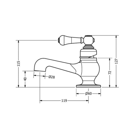 Crosswater Belgravia Single Lever Basin Mini Monobloc Mixer Tap - Chrome
