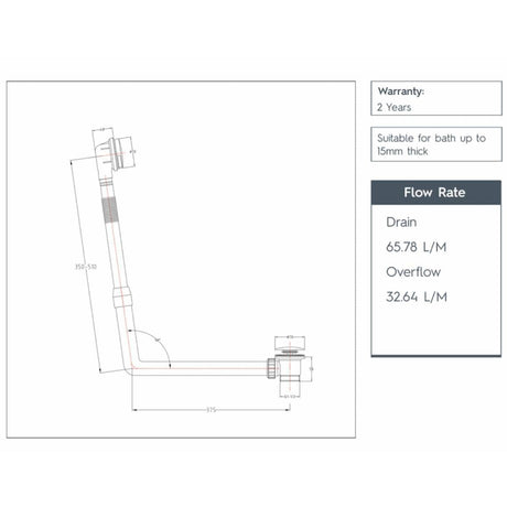 JTP Bath Waste JTP VOS Click Clack Bath Waste