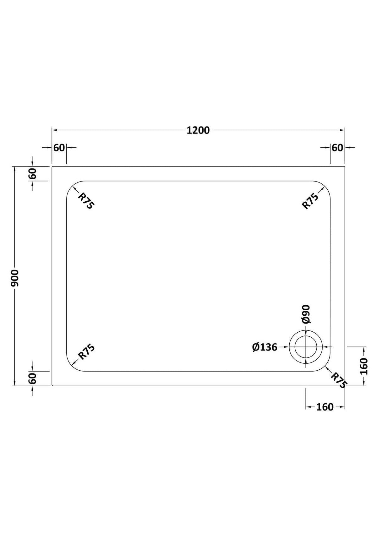 Aquarius Bathrooms Rectangle Shower Tray Aquarius Urbano Rectangular 45mm Stone Resin Shower Tray in White