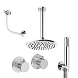 UK Bathroom Store Concealed Shower Set Crosswater Module Shower Set 6 - 3 Outlet with Overhead Shower, Handset and Overflow Bath Filler