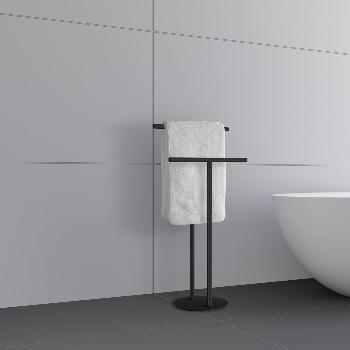 Smedbo Towel Rails and Rings Smedbo Outline Freestanding Double Towel Rail