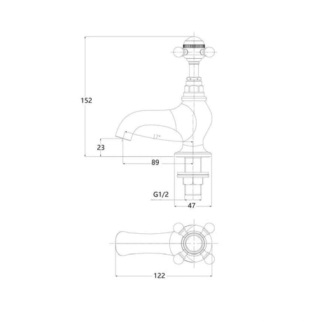 Imperial Lichfield 1/2" Basin Pillar Taps (Pair) in Chrome