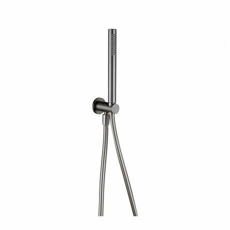 Aquarius Bathrooms Shower Handset Gunmetal Grey Aquarius RainLux Integrated Outlet Round Handheld Shower Kit