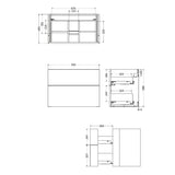 Crosswater Wall Mounted Vanity Unit Crosswater Avenue 800mm Two Drawer Wall Mounted Vanity Unit with Basin