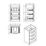 Imex Floor Standing Vanity Unit Imex Croma Floor Standing Three Door 500mm Vanity Unit with 1 Tap Hole Basin