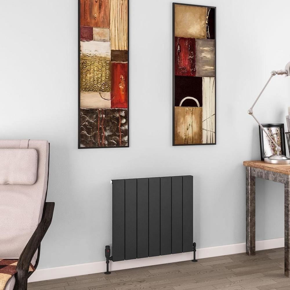 Eastbrook Panel Radiator 600 x 660 / Central Heating Eastbrook Charlton Horizontal Aluminium Designer Radiator in Matt Anthracite