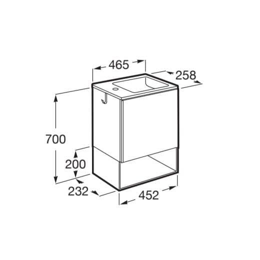 Roca Cloakroom Vanity Unit Roca Mini Pro 450mm Wall Mounted Cloakroom Vanity Unit with Basin