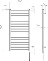 Saneux Ladder Rail Saneux Ember Straight Vertical Electric Only Towel Rail