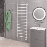 Eastbrook Ladder Rail 1750 x 600mm / Electric Only Eastbrook Tuscan Round Heated Towel Rail in White