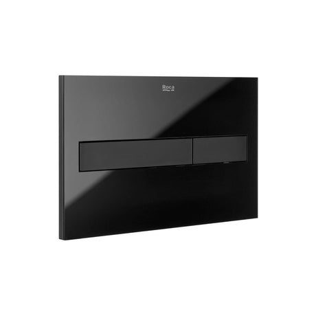 Roca Flush Plate Glass Black Roca Duplo One PL7 Flush Plate with Square Buttons