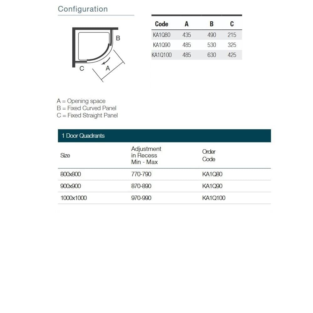 Merlyn Quadrant Shower Enclosure Merlyn IQ Easyfit 1 Door Quadrant Shower Enclosure