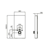 Imex Wall Hung WC Frame Imex Senso Smart Touch Free Wave Flush Wall Hung Cistern Frame with Black Glass Finish