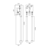 Vado Freestanding Bath Filler Booth & Co. Axbridge Lever Floor Standing Bath and Shower Mixer with Traditional Shower Handset